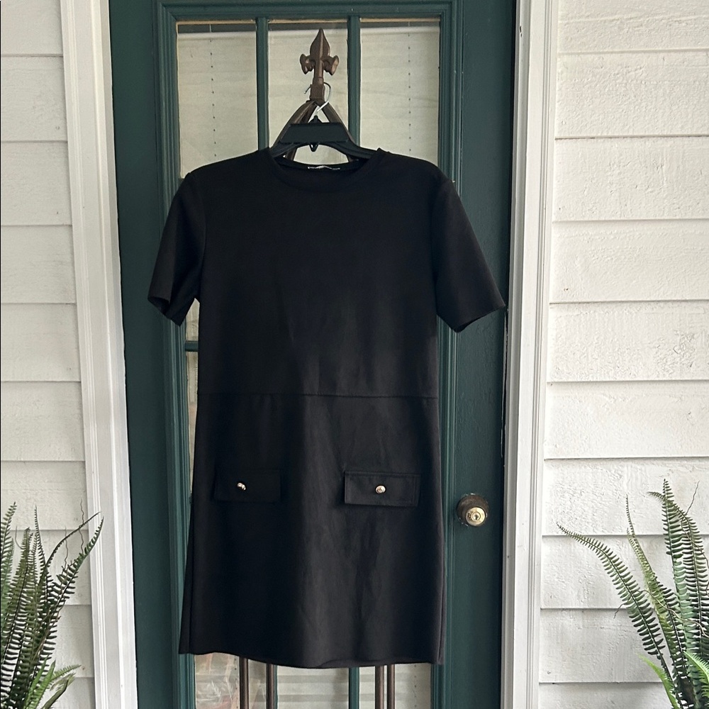 Zara Black Mini Dress with Pockets size Small